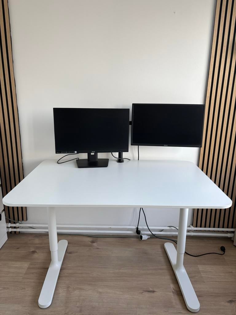 Bureau BEKANT - 120x80 cm - In hoogte verstelbaar - Wit, Huis en Inrichting, Bureaus, Ophalen, In hoogte verstelbaar, Zo goed als nieuw