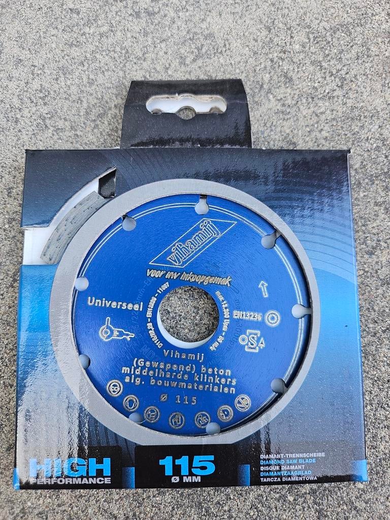 Diamand slijpschijf 115 mm Vihamij nieuw, Ophalen of Verzenden, Nieuw