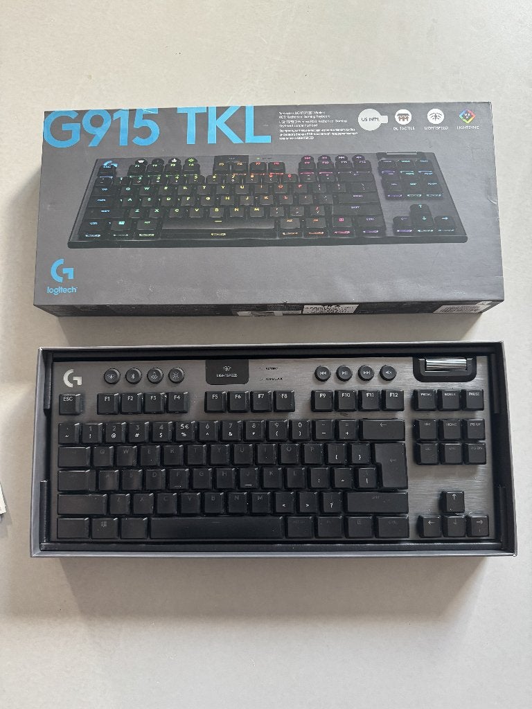 Logitech G915 TKL LIGHTSPEED, US International, GL Tactile, Ophalen, Logitech G, Zo goed als nieuw, Draadloos