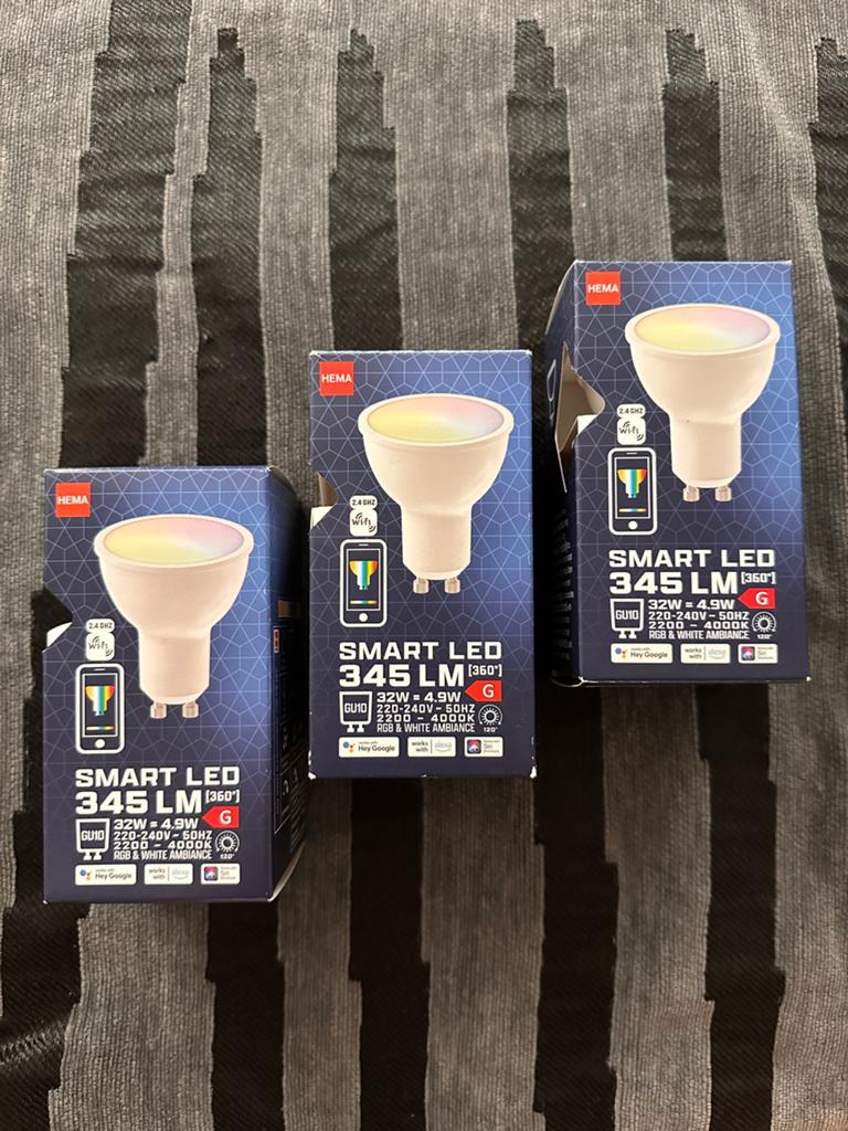 3x Hema Smart LED GU10 lampen - Nieuw, Ophalen of Verzenden, Nieuw