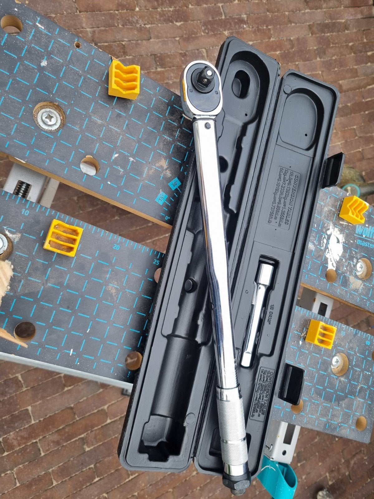 Torqsleutel Mannesmann 28-210 Nm met doppen, Ophalen of Verzenden, Zo goed als nieuw
