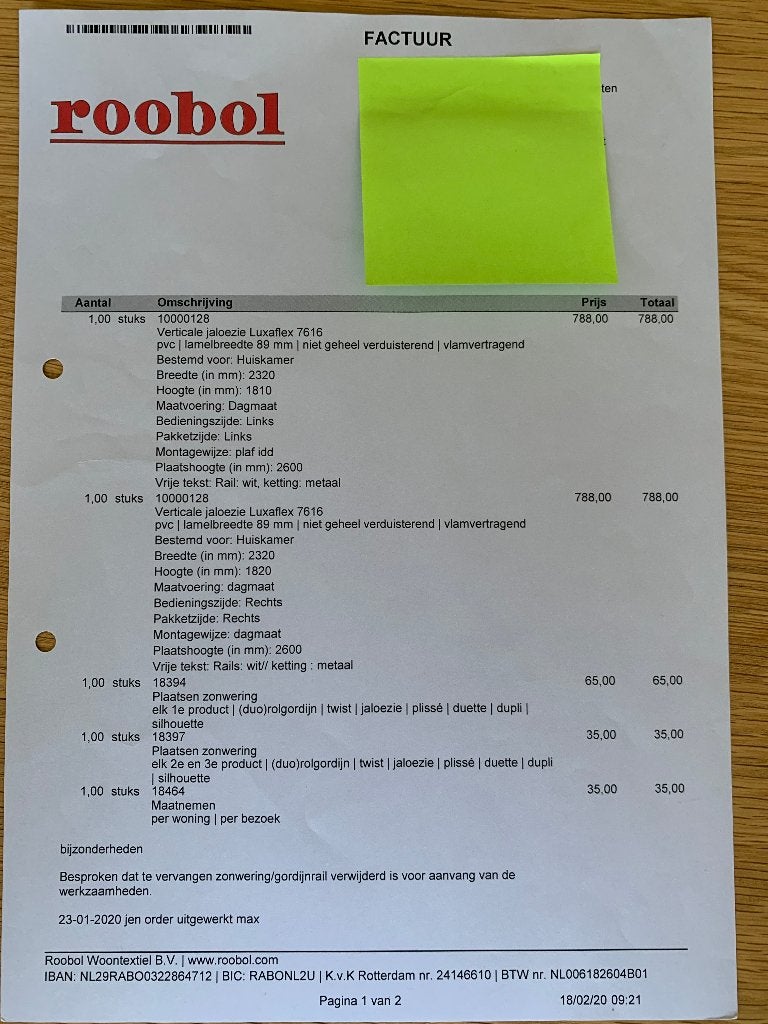 Verticale jaloezie Luxaflex 7616 PVC vlamvertragend, Ophalen, Inclusief montageonderdelen, Lamellen, 232 cm