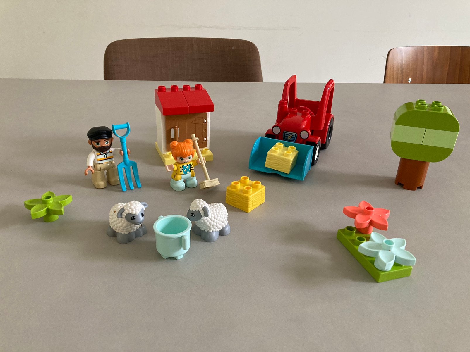 Duplo tractor en dieren verzorgen 10950, Ophalen, Zo goed als nieuw, Compleet, Duplo
