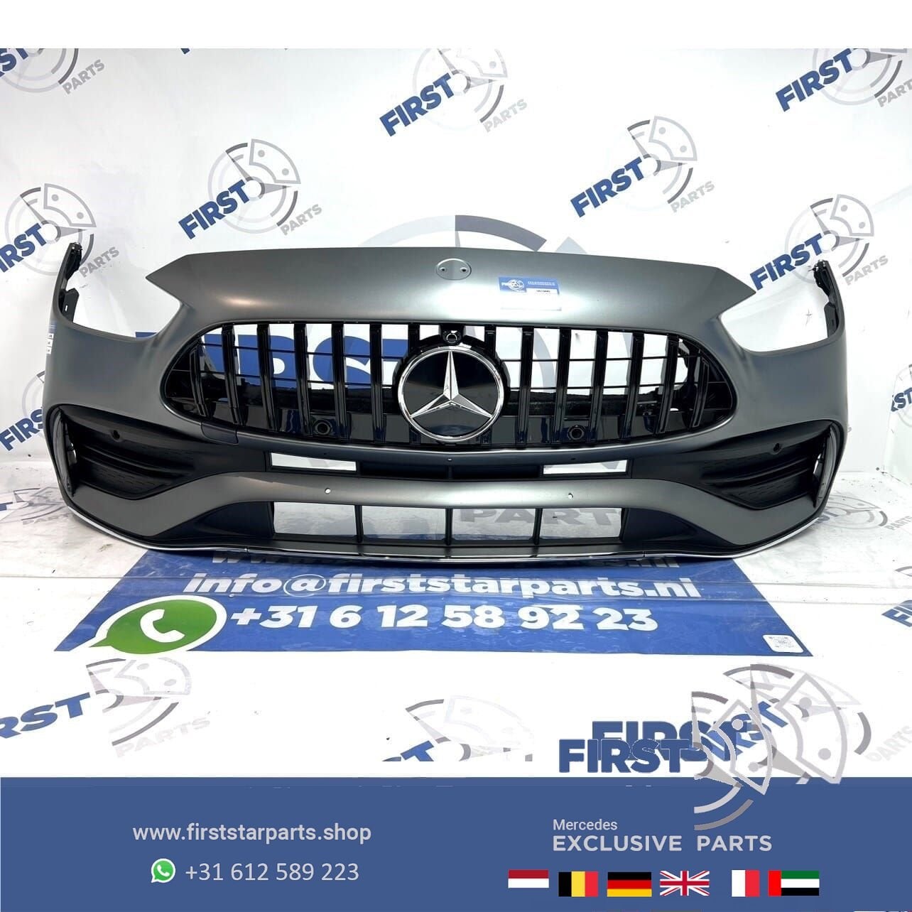 W206 AMG BUMPER C KLASSE A2068858401 C43 VOORBUMPER + PANAME, Gebruikt, -, Voor, Ophalen of Verzenden