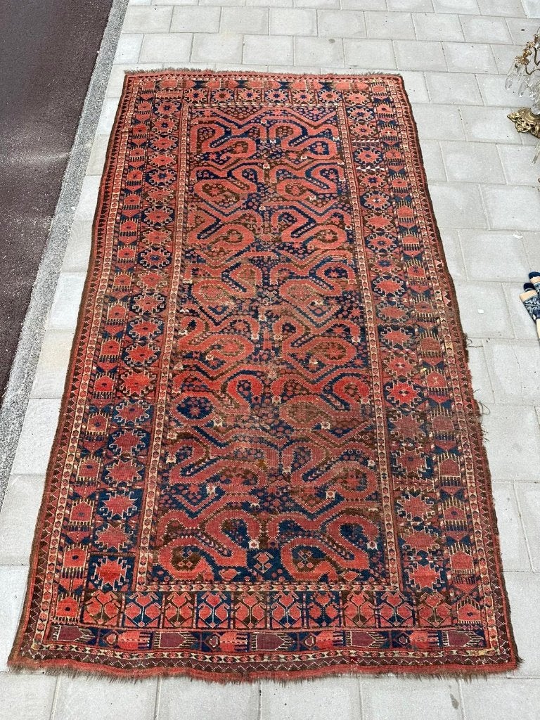 Authentiek Bashir tapijt – 295  163 cm – uniek design, Huis en Inrichting, Stoffering | Tapijten en Kleden, Gebruikt, 150 tot 200 cm