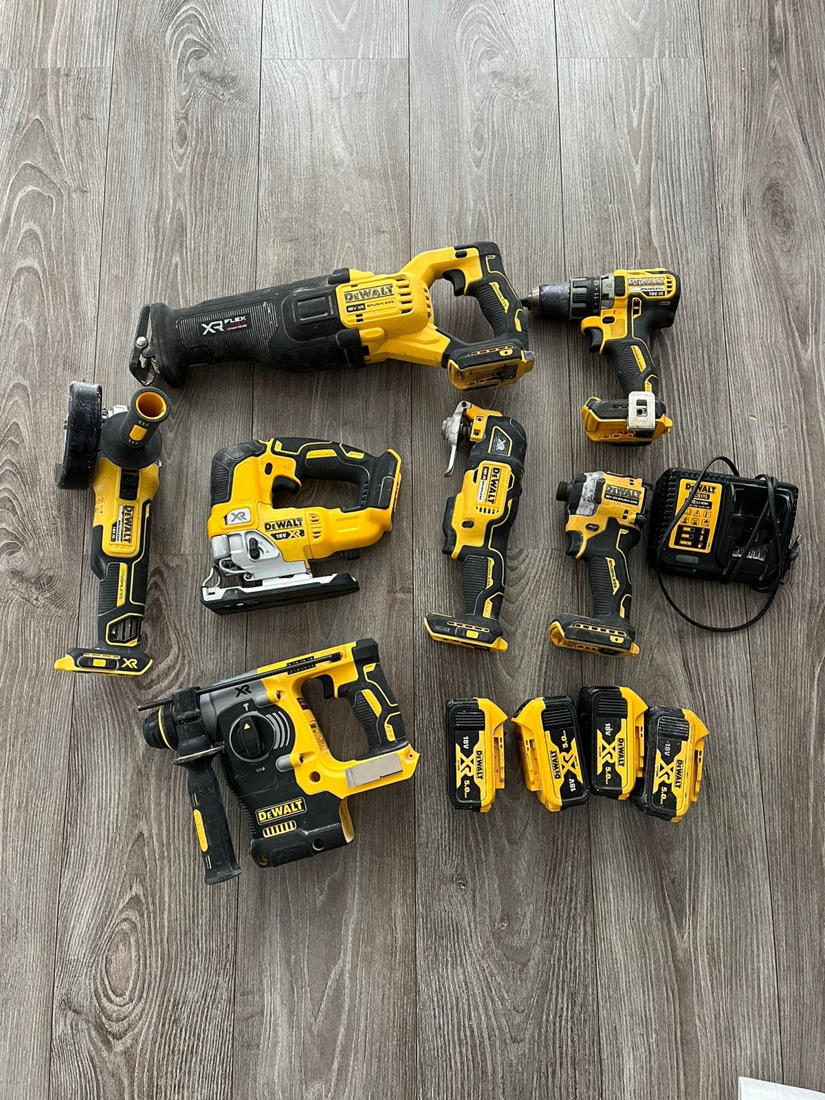 Dewalt 18v set compleet zonder koffers, Ophalen, Gebruikt, Boor- en Schroefmachine