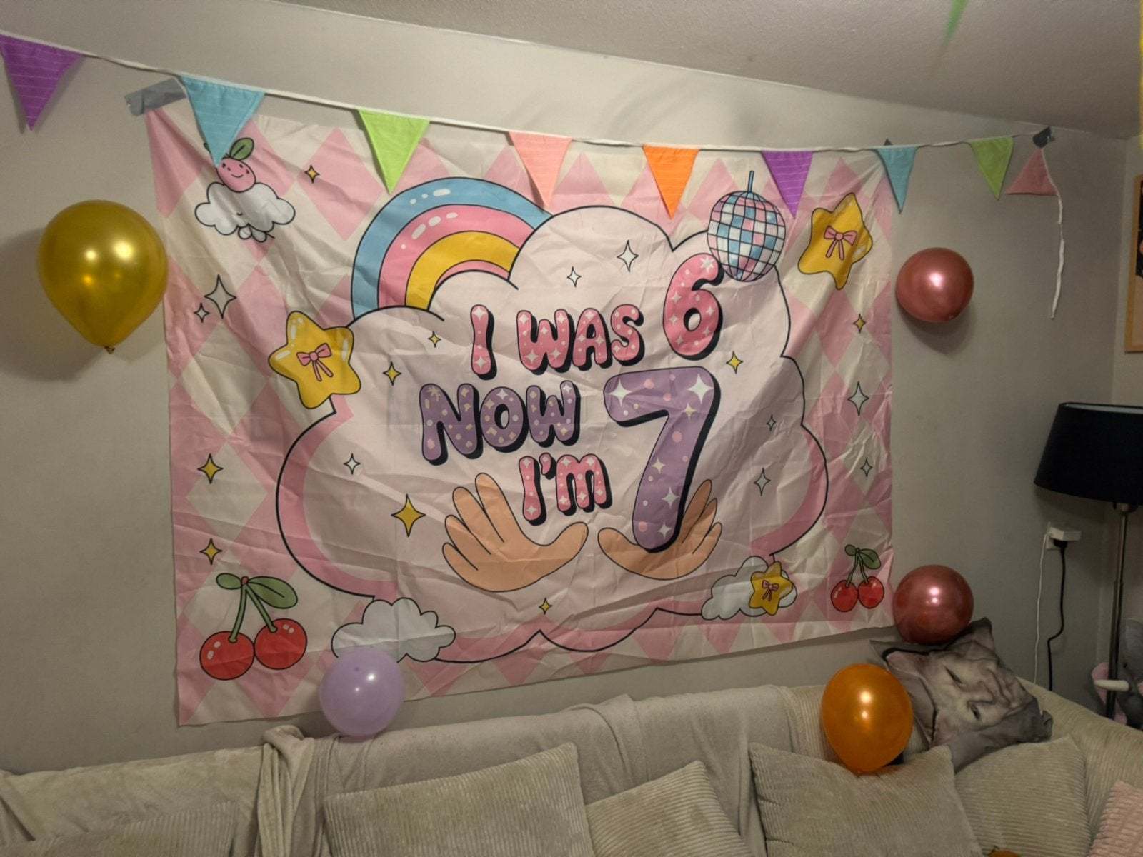 67 thema doek / banner 150 x 210 cm verjaardag, Ophalen, Zo goed als nieuw