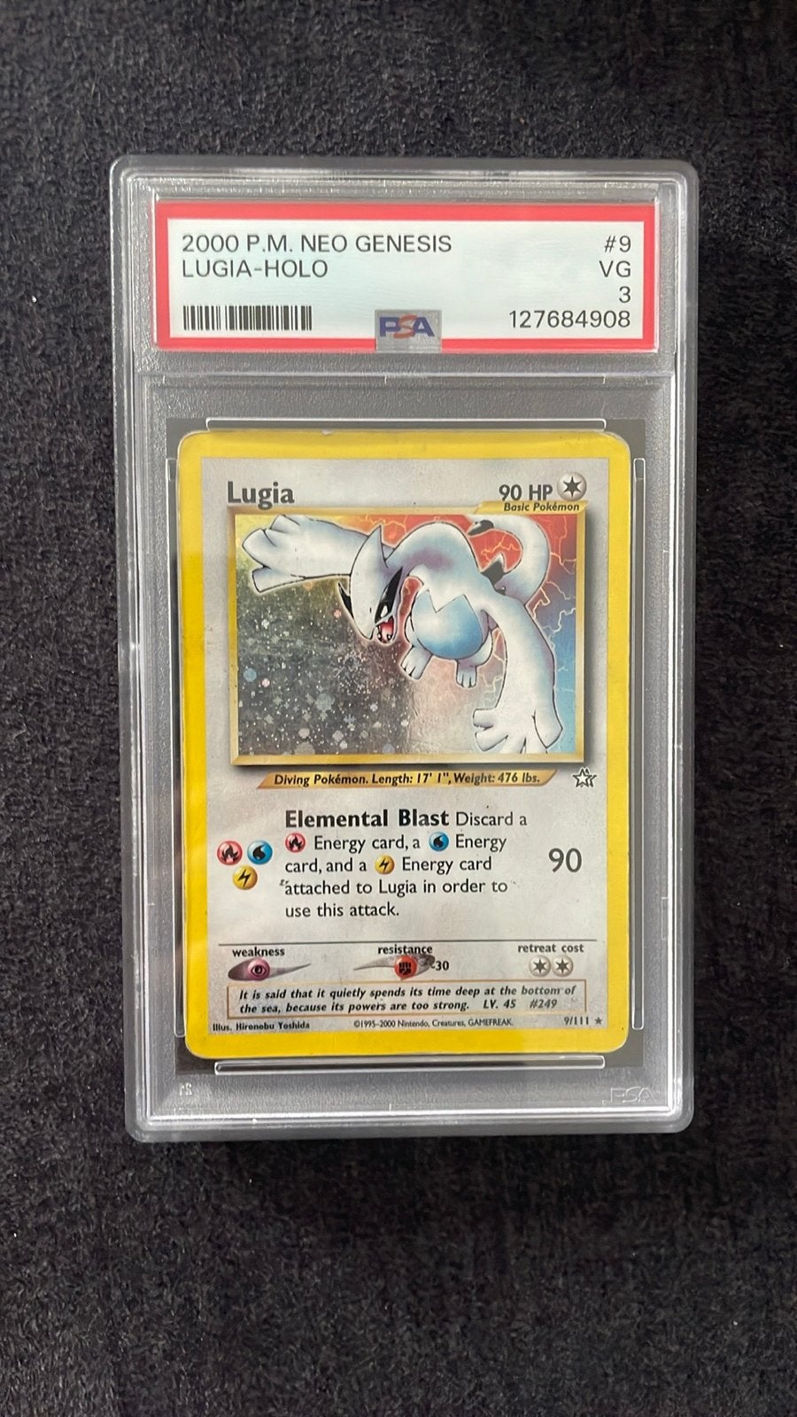Swirl Lugia Holo PSA 3 - 2000 P.M. Neo Genesis, Ophalen of Verzenden, Gebruikt, Losse kaart, Foil