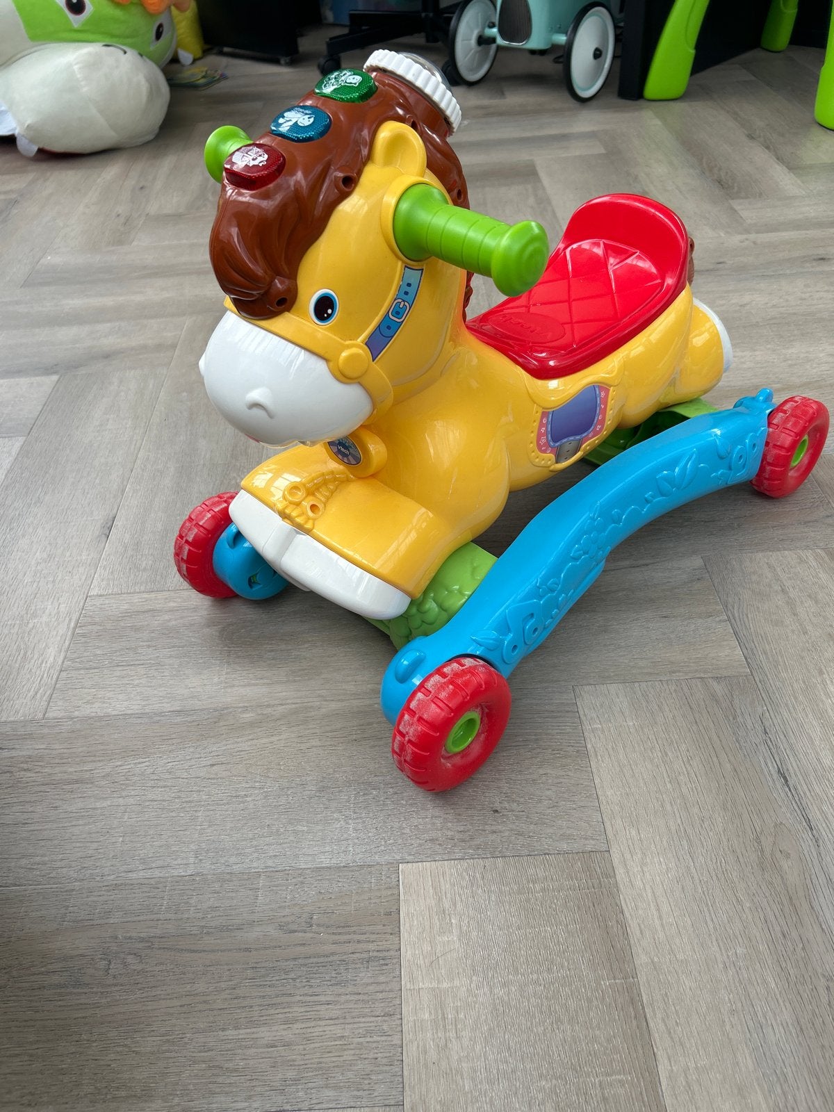 VTech 2-in-1 Hobbelpaard/Loopwagen met geluid, Ophalen of Verzenden, Zo goed als nieuw, Overige typen, Met licht
