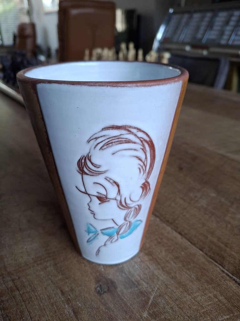 Mooie vintage kerateak vaasje van Daan Aalten en Couzijn, Ophalen of Verzenden