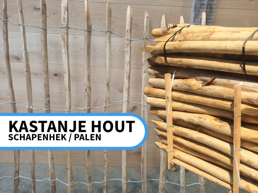 Kastanje schapenhek  grote voorraad,  frans hekwerk