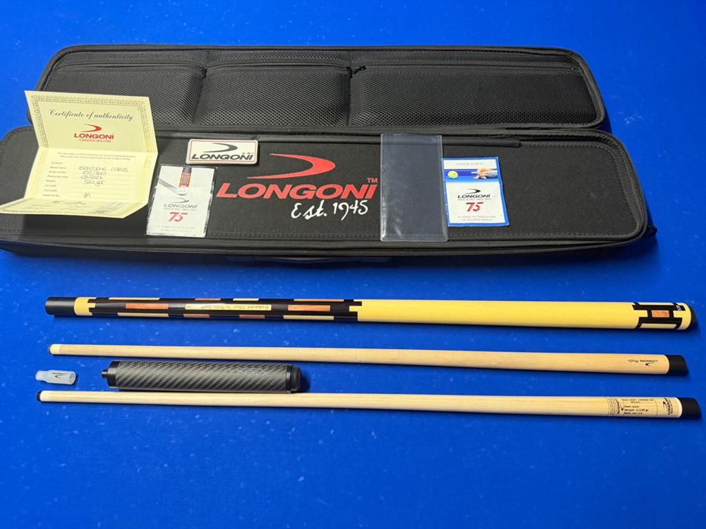 Longoni Zanetti Citrus Biljartkeu Set - Zo goed als nieuw, Ophalen of Verzenden, Zo goed als nieuw, Keu of Ballen