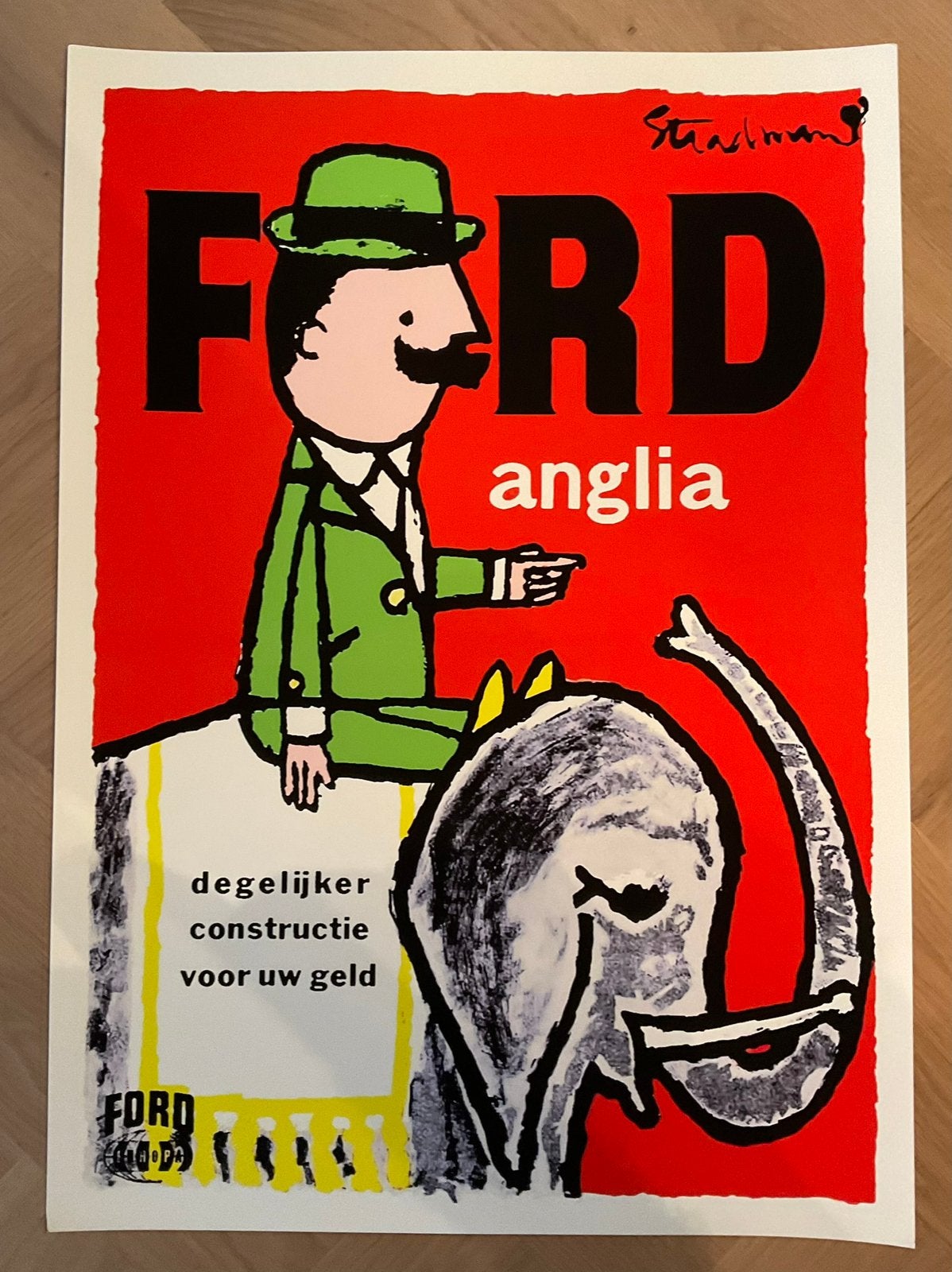 Affiches Ford Anglia ontworpen door Theo Stradmann, Verzamelen, Rechthoekig Staand, Nieuw, Ophalen of Verzenden, A1 t/m A3