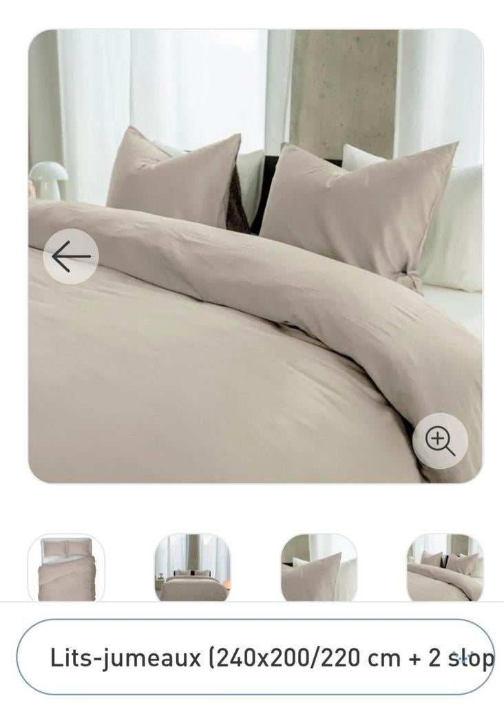 KayoriSaya dekbedovertrek beige 240 x 200/220., Ophalen, Nieuw, Tweepersoons, Dekbedovertrek