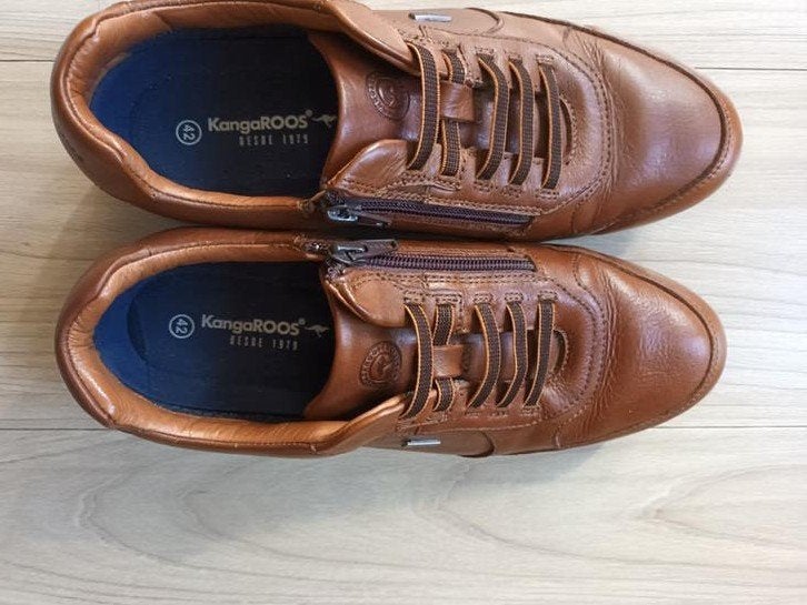 Kangaroos leren heren sneaker met rits, mt 42, Kleding | Heren, Schoenen, Bruin, Ophalen of Verzenden, Kangaroos, Sneakers of Gympen