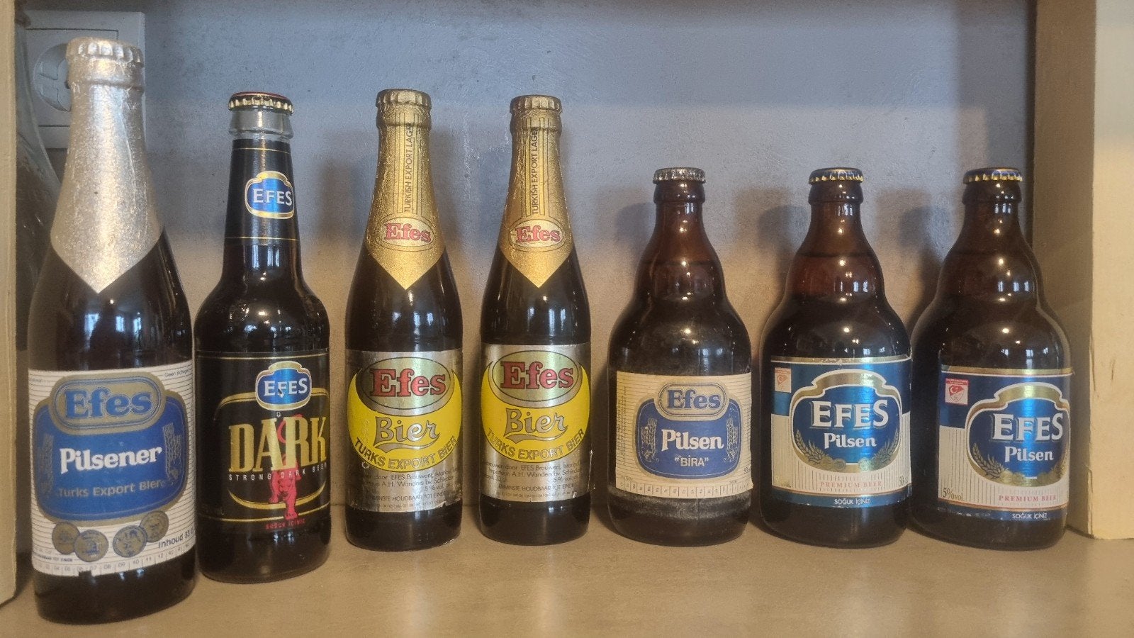 7x Vintage & Oude Efes, Turkije - Export & binnenland, Ophalen of Verzenden, Zo goed als nieuw, Flesje(s), Overige merken