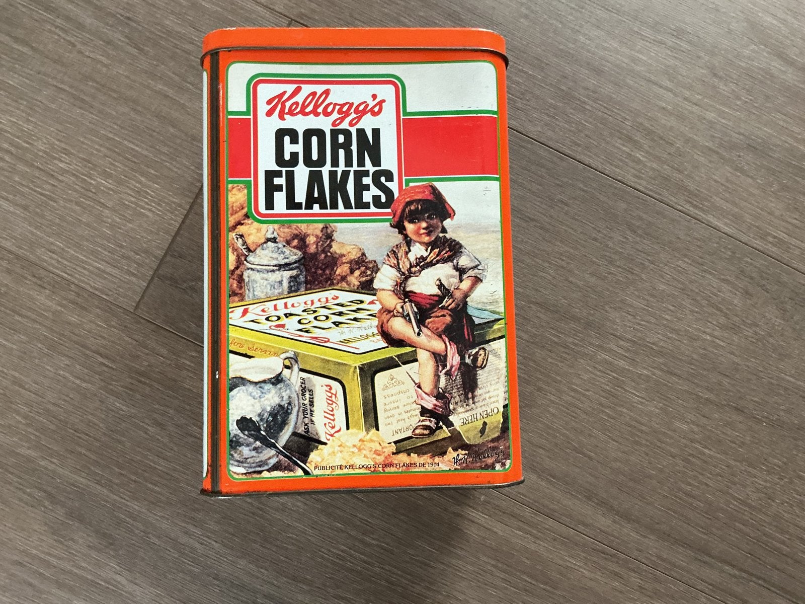 Vintage Kellogg's Corn Flakes Blik - Speciale Editie, Verzamelen, Blikken, Ophalen of Verzenden, Gebruikt, Overige, Overige merken