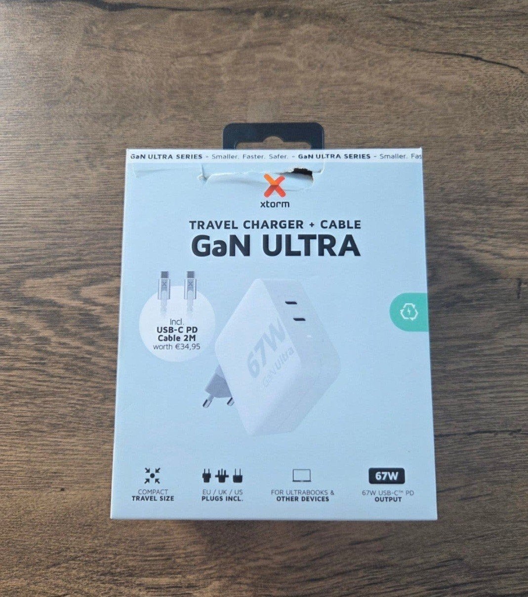 Xtorm GaN Ultra 67W Reislader + USB-C PD Kabel 2M, Universeel, USB-C, Ophalen of Verzenden, Zo goed als nieuw