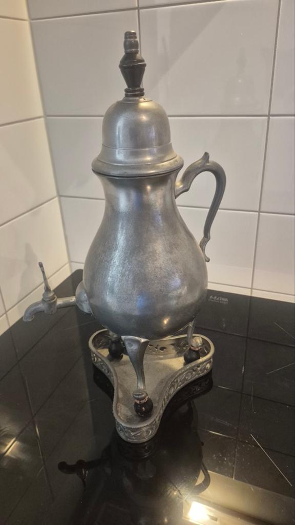 Mooie antieke, tinnen, koffiepot! Oud!!, Ophalen of Verzenden