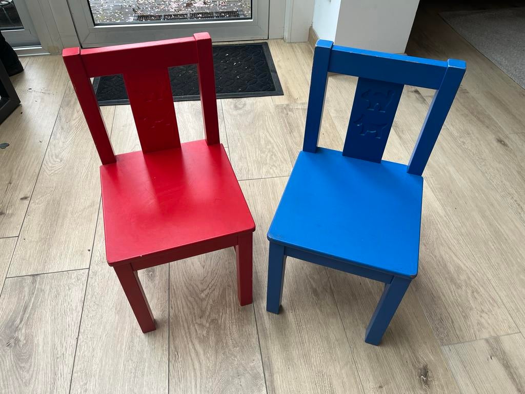 2 IKEA Kritter kinderstoeltjes - Rood en Blauw, Ophalen, Gebruikt, Stoel(en)