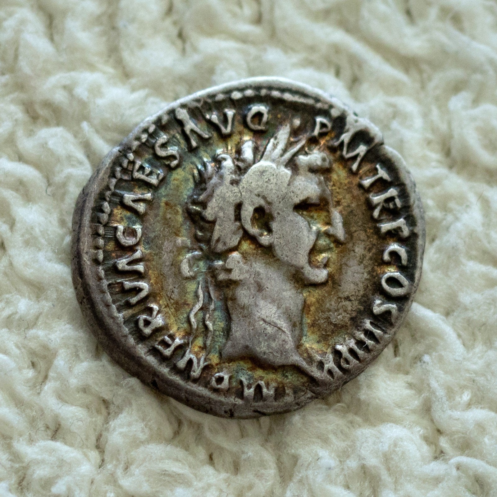 Prachtige Romeinse Munt Nerva, Verzenden, Overige landen, Losse munt, Zilver