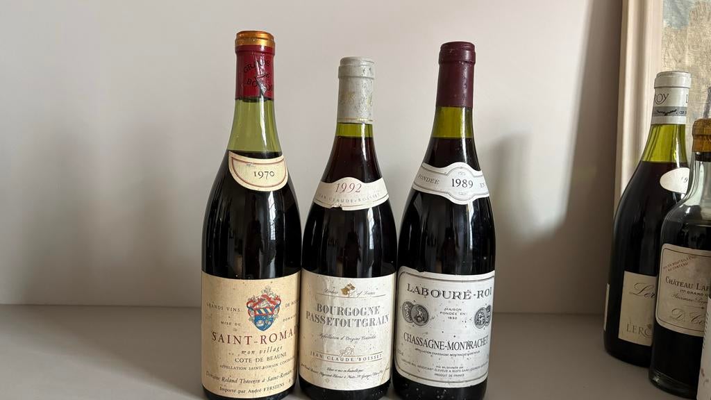 Vintage Franse Rode Wijnen - 1970, 1989, 1992, Ophalen of Verzenden, Nieuw, Frankrijk, Rode wijn