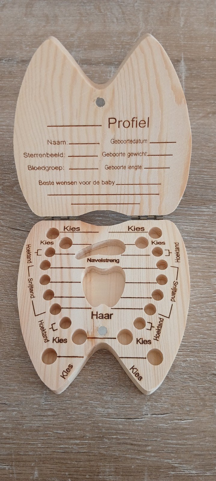 Houten Tanden Bewaardoosje Melktanden haar en navelstreng, Ophalen of Verzenden, Nieuw