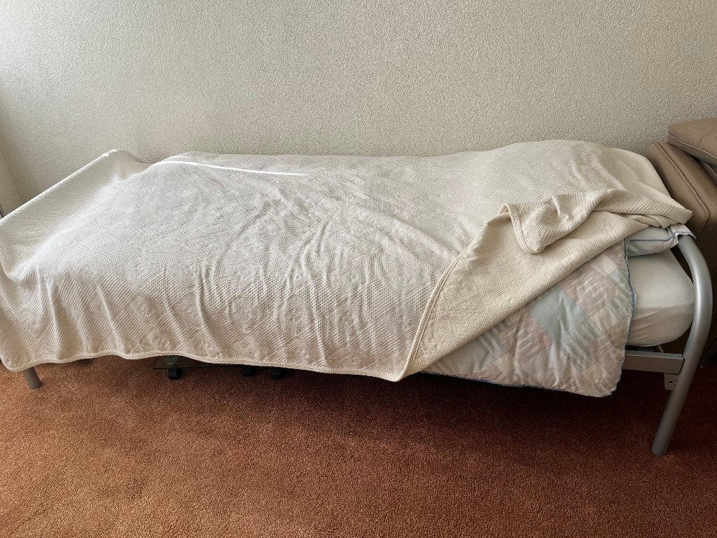 1 persoonsbed stalen frame met matras, Ophalen, Gebruikt, 90 cm, 200 cm
