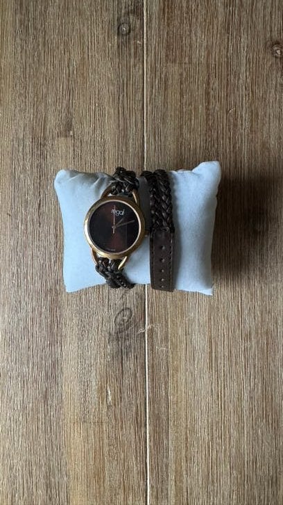 Regal Horloge met Bruine Wikkelband, Overige merken, Overige materialen, Leer, Polshorloge