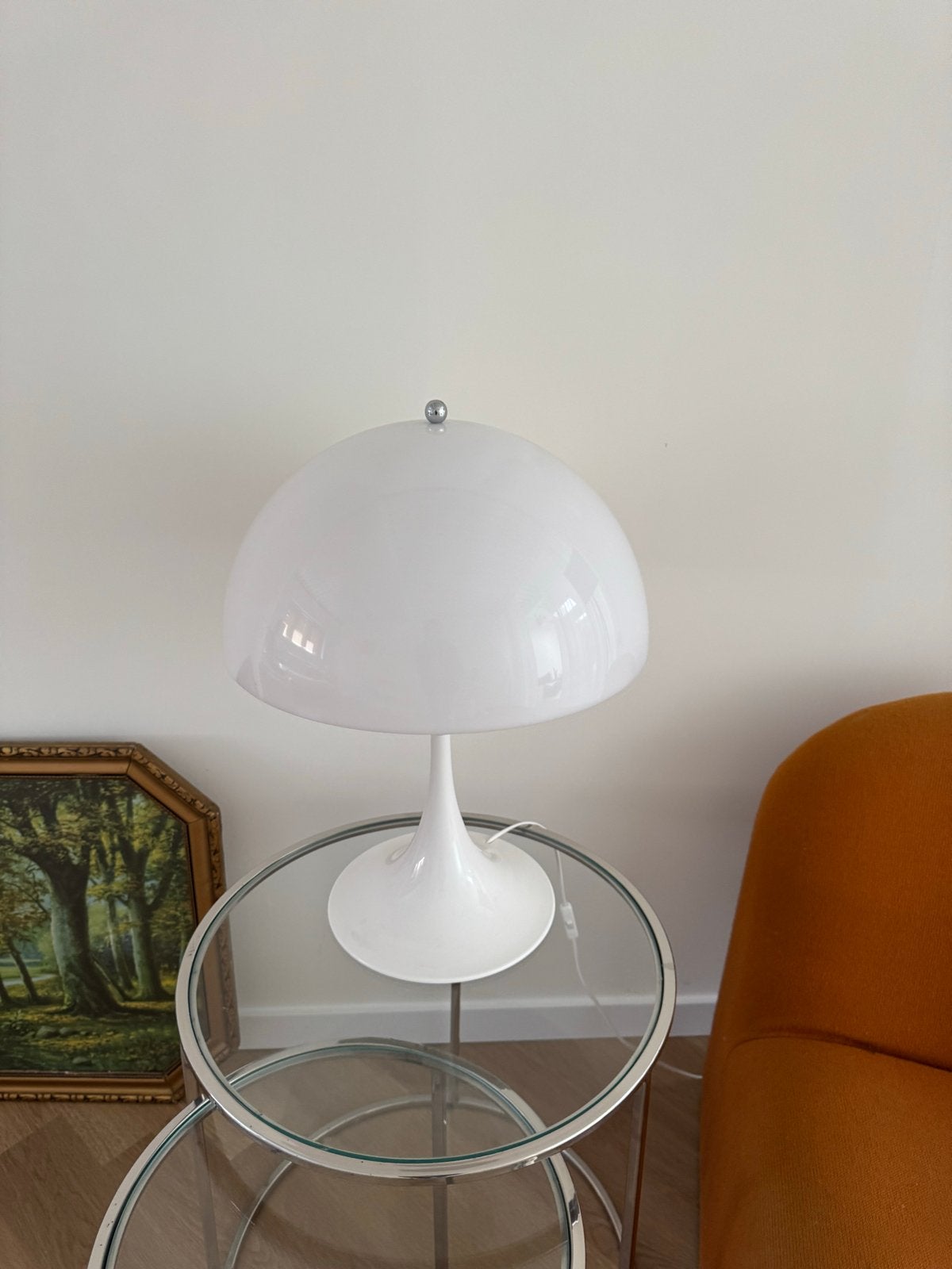 Louis Poulsen Panthella Tafellamp ø40 - Wit, Vintage Design, Huis en Inrichting, Lampen | Tafellampen, Ophalen, Vintage, Wit, E27 (groot)