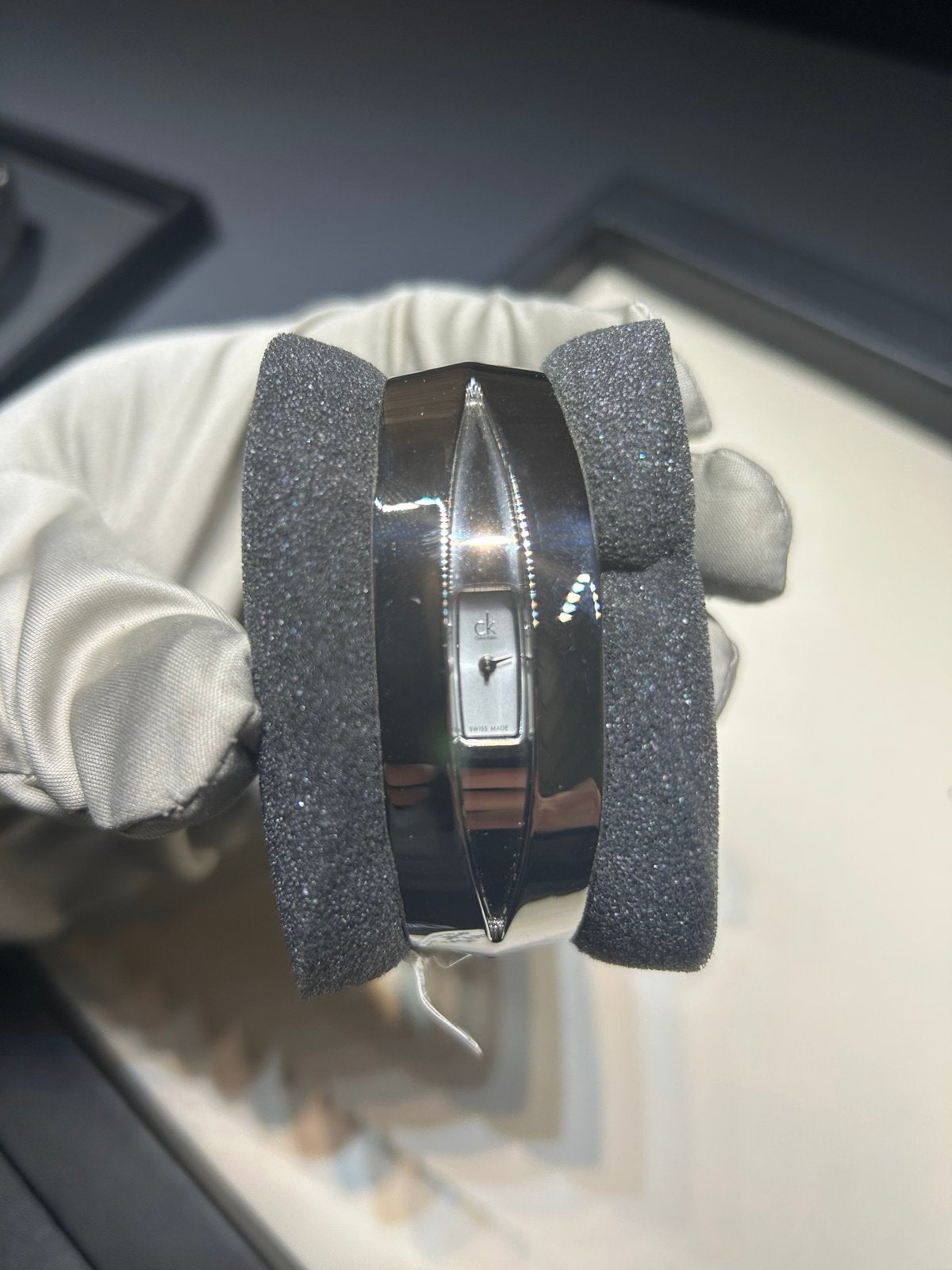 Calvin Klein Dames Horloge Sculptural Bangle, Overige merken, Staal, Polshorloge, Nieuw