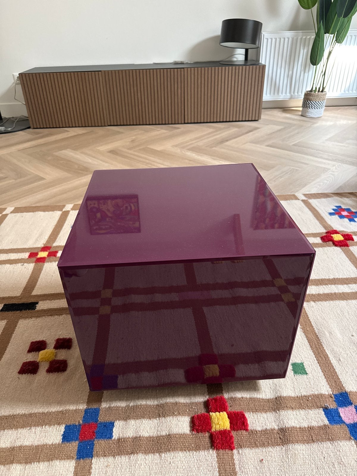 HK Living Mirror bijzettafel - paars met kleine beschadiging, Ophalen, Minder dan 55 cm, Gebruikt, Vierkant