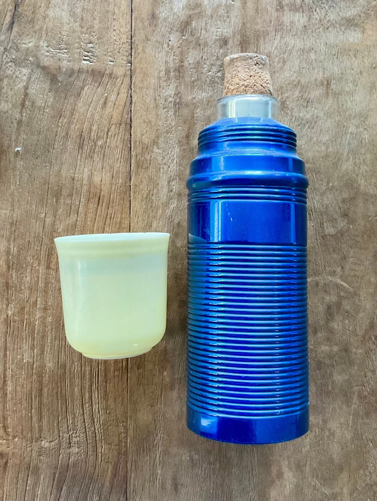 Retro thermosfles met kurken stop, Ophalen of Verzenden, Huis en Inrichting