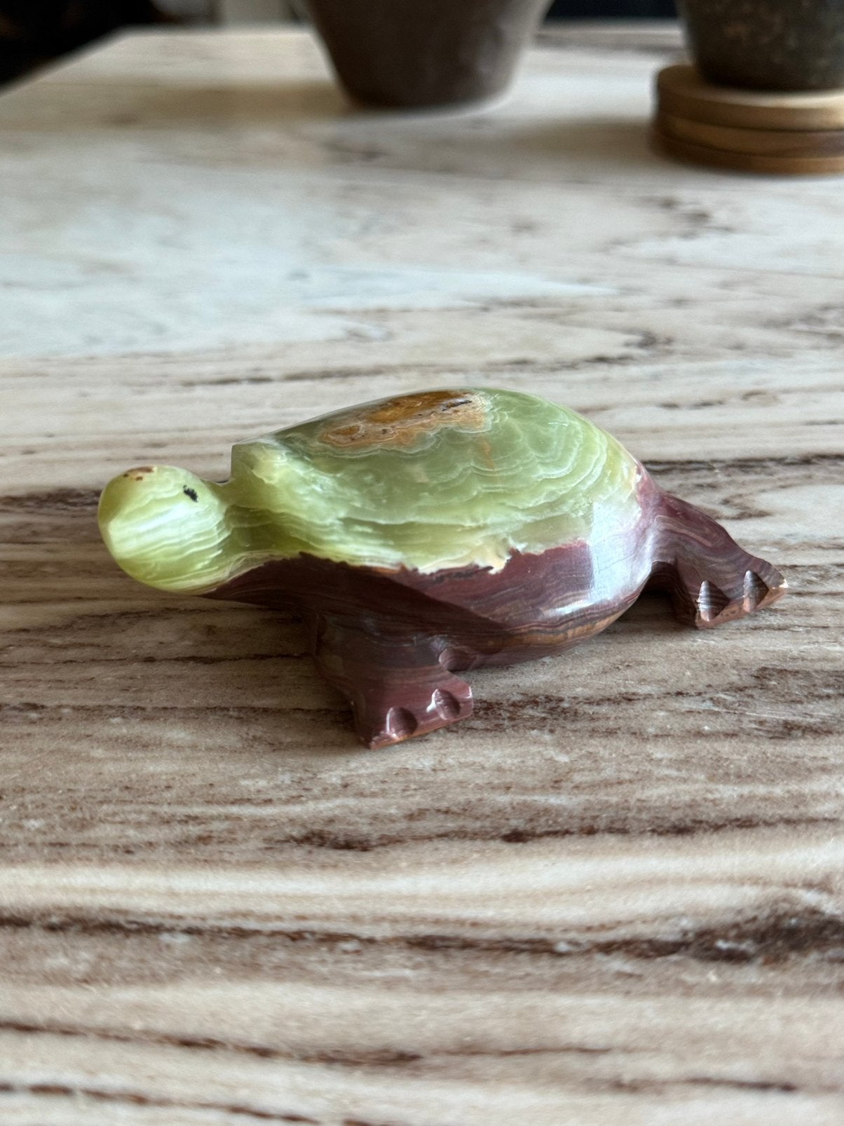 Vintages Onyx Schildpad (11 cm), Verzamelen, Beelden en Beeldjes, Ophalen of Verzenden, Zo goed als nieuw, Dier