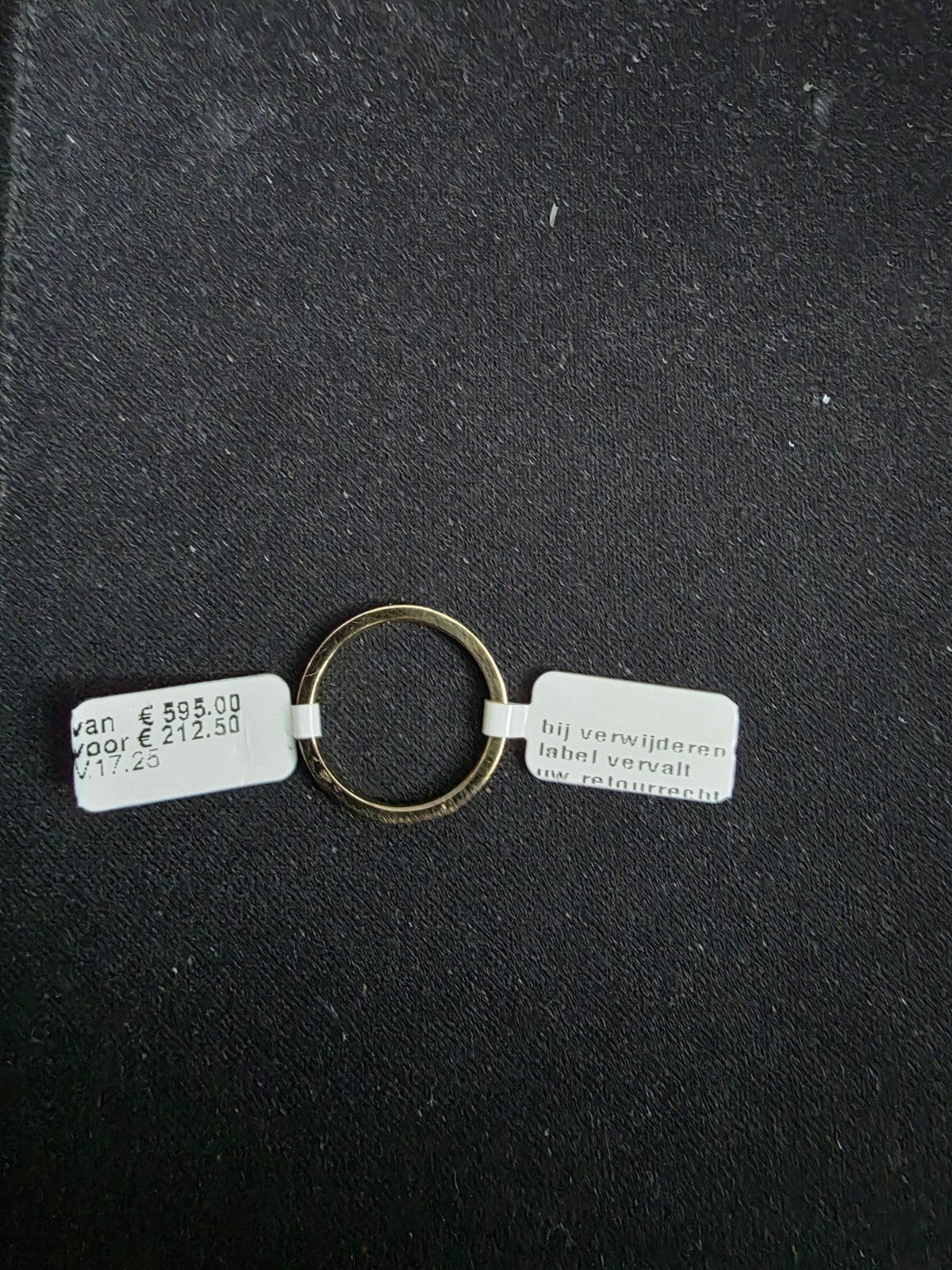 Gouden ring met blauwe emaille band, Blauw, Nieuw, Ophalen of Verzenden, 17 tot 18