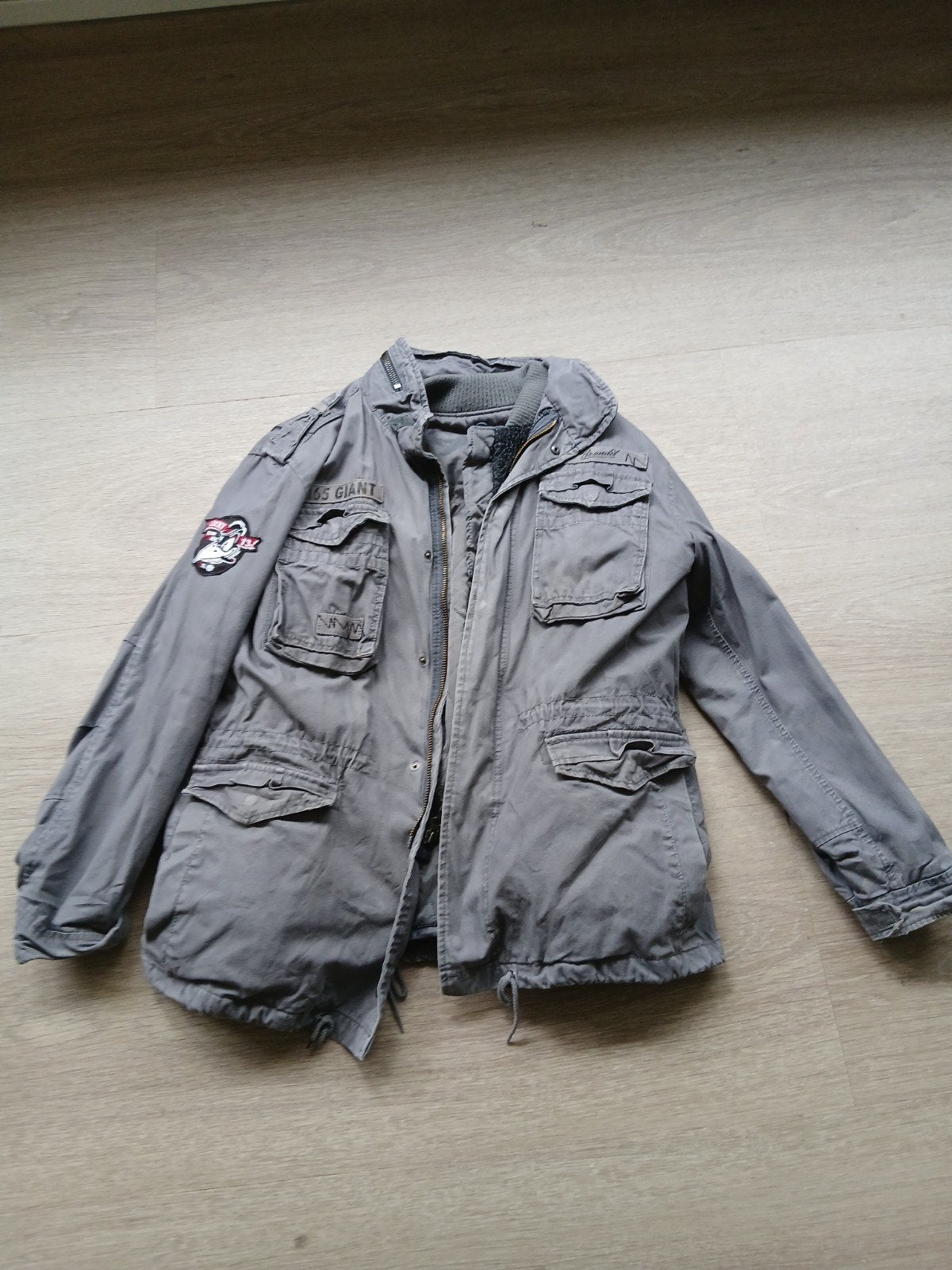 Grijs Groene Brandit M65 Jas met uitritsbare voering, Maat L, Ophalen