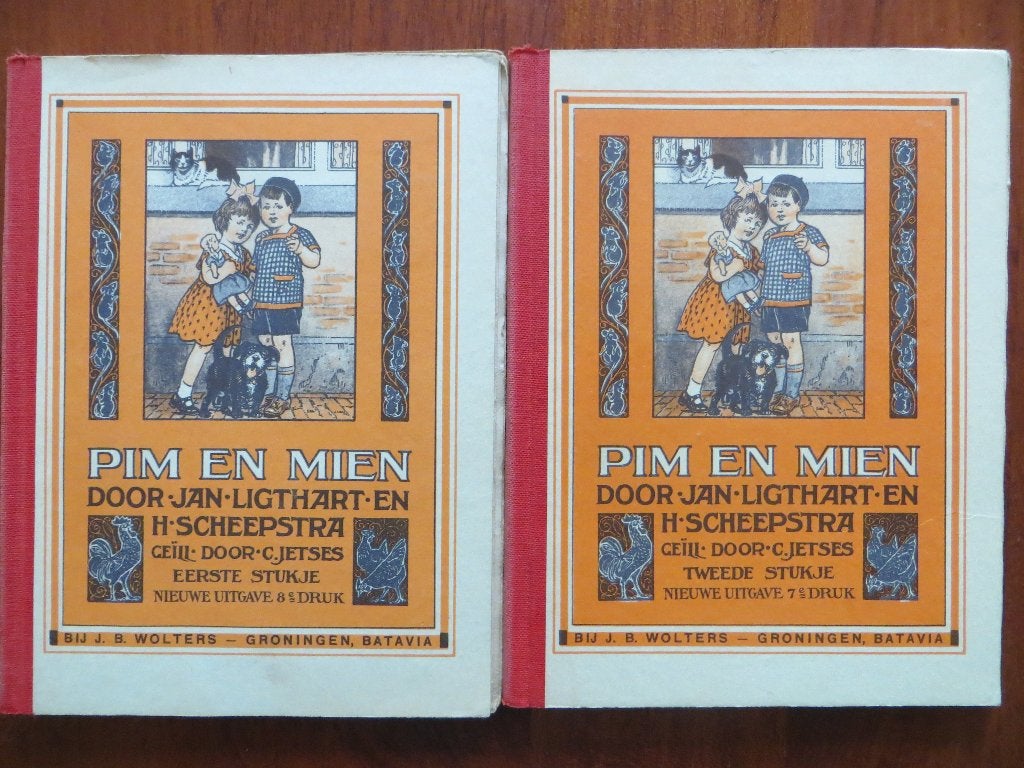 Jan Ligthart en H. Scheepstra: Pim en Mien (dl 1 en 2), Boeken, Ophalen of Verzenden, Zo goed als nieuw, Overige niveaus