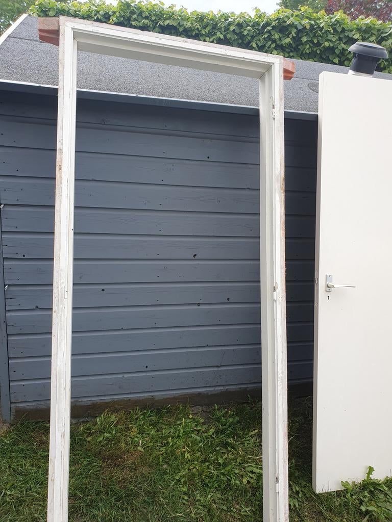 Kozijn met deur, Ophalen, Hout, 75 tot 150 cm, Deurkozijn