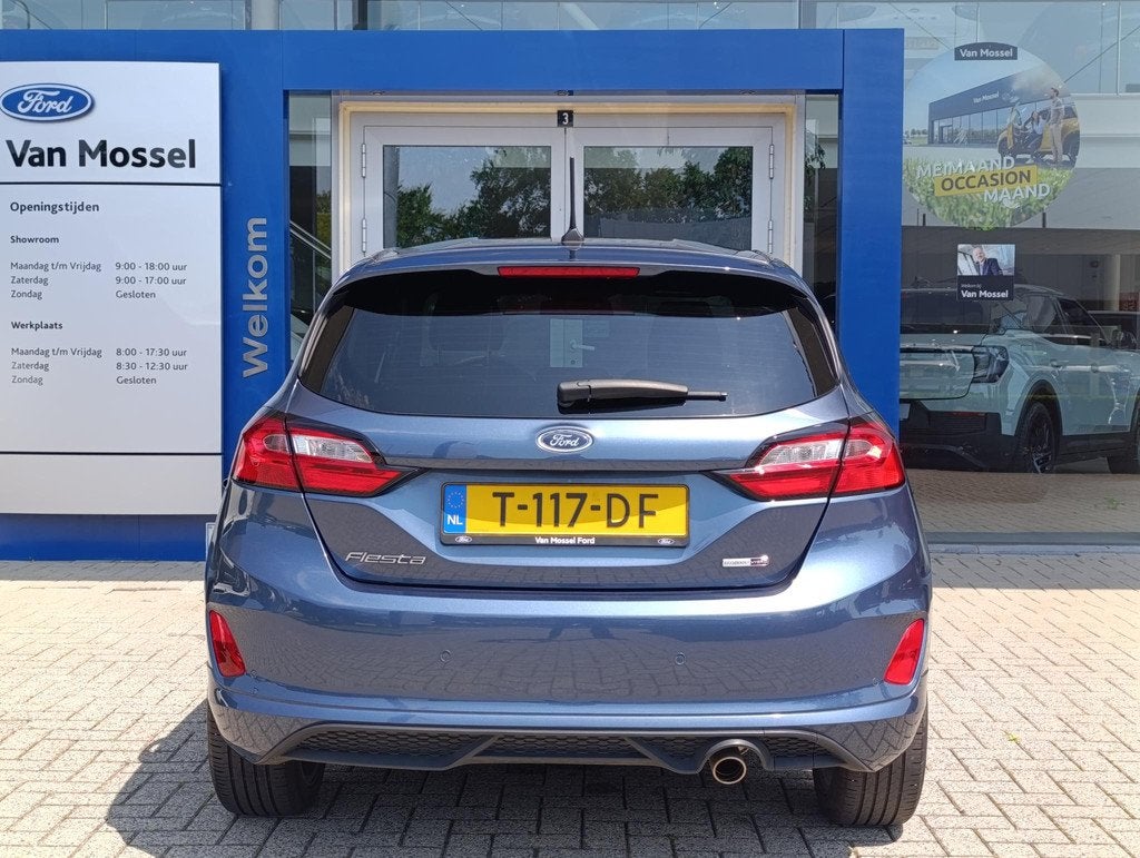 Ford Fiesta 1.0 EcoBoost Hybrid ST-Line | Stoel/stuur voorru, Auto's, Ford, 12 maanden, Gebruikt, Euro 6, Blauw