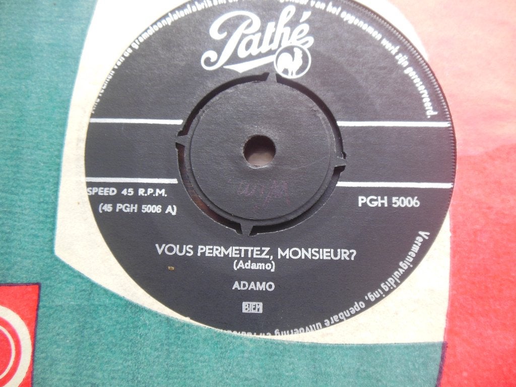 single adamo 7'' jukebox vinyl record vouz permettez monsier, Gebruikt, Wereldmuziek, 7 inch, Ophalen of Verzenden
