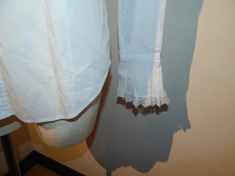 Ralph Lauren witte blouse grote sier kraag en mouw 36/38, Verzenden, Wit, Zo goed als nieuw, Ralph Lauren