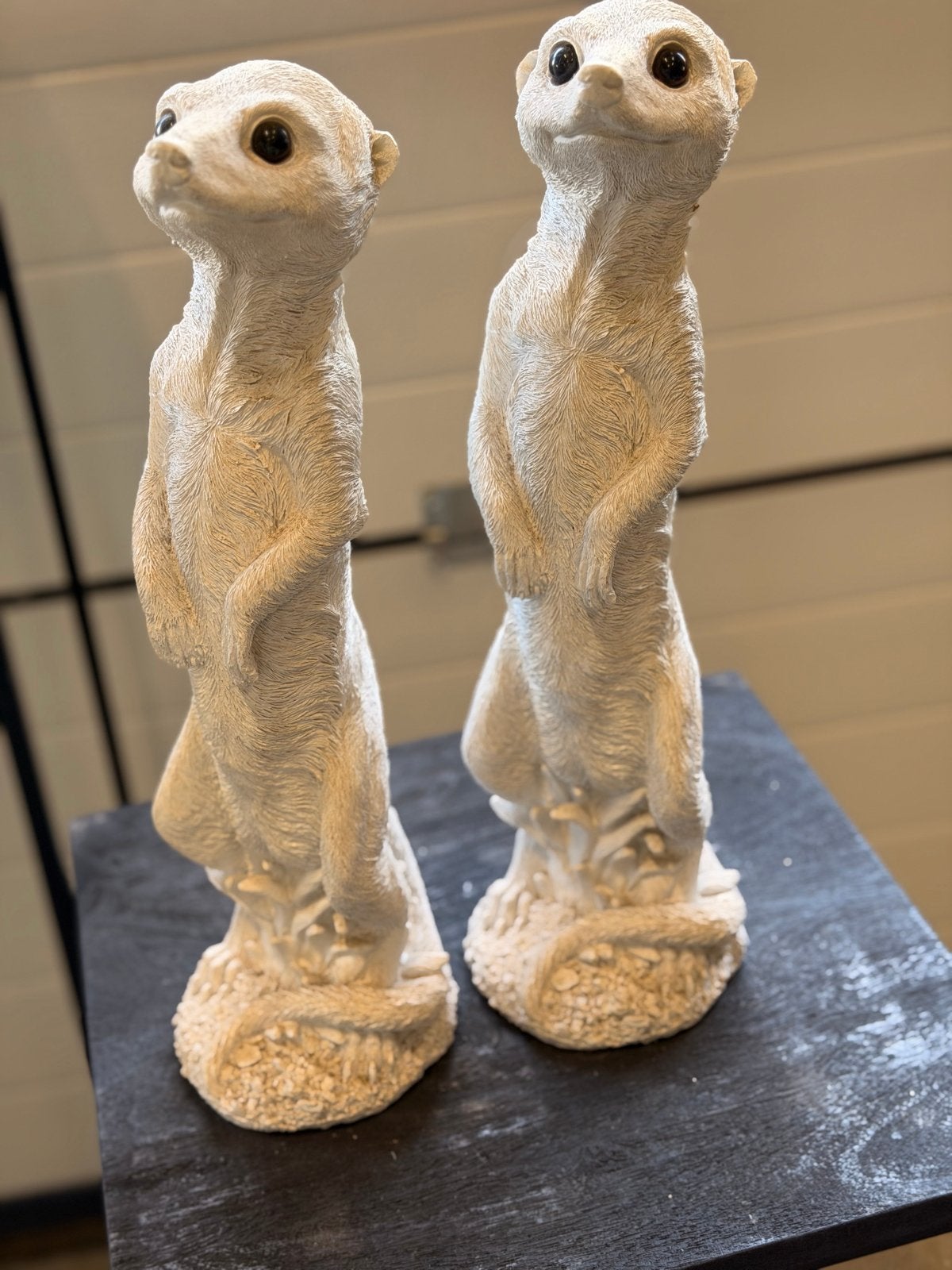10 Stokstaartjes Beeldjes - 40cm hoog, Ophalen, Gebruikt, Wit, Kunststof