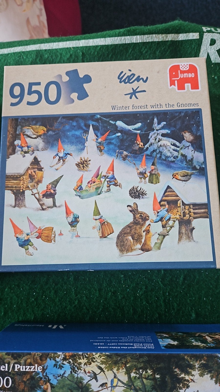 Jumbo Legpuzzel Winterbos met Kabouters - 950 stukjes, Ophalen of Verzenden, 500 t/m 1500 stukjes, Gebruikt, Legpuzzel