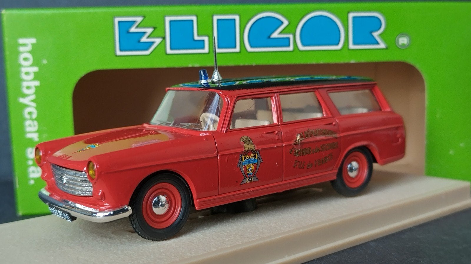 Peugeot 404 Break Sapeurs Pompiers 1:43 Eligor Pol, Hobby en Vrije tijd, Modelauto's | 1:43, Overige merken, Auto, Verzenden, .