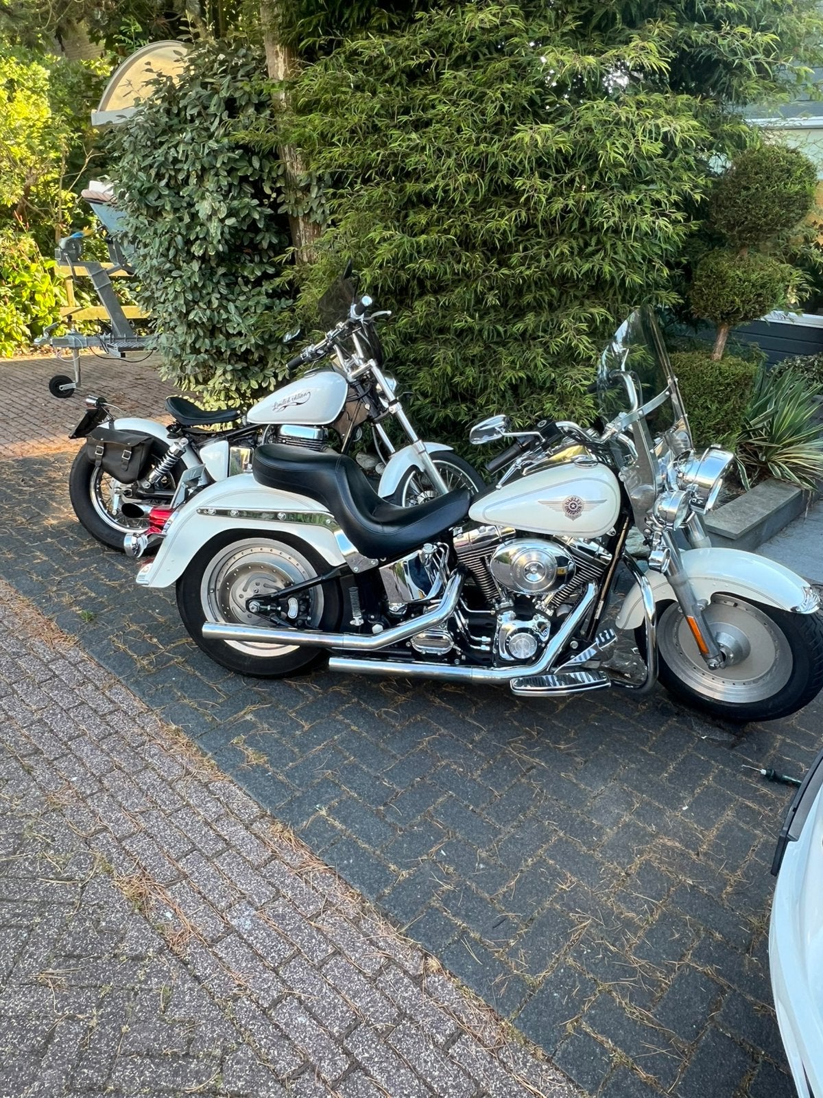 Harley fatboy. Parelmoer white  uniek, Motoren, Particulier, Chopper