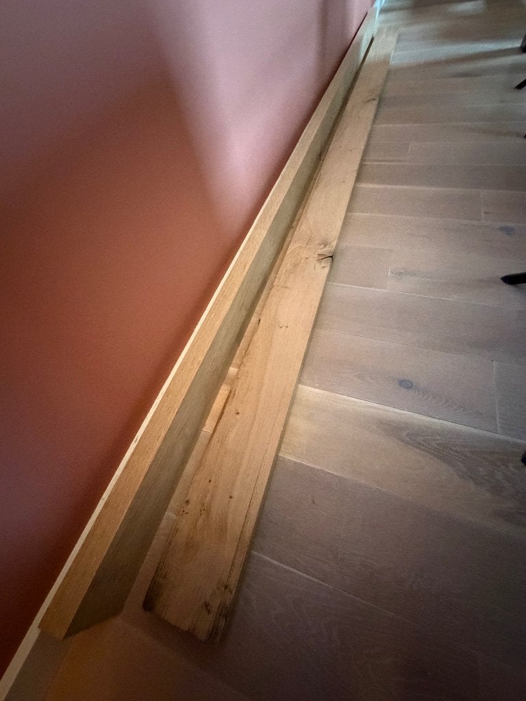 2 eiken planken, Doe-het-zelf en Verbouw, Hout en Planken, Ophalen, 25 tot 50 mm, Eiken, Nieuw