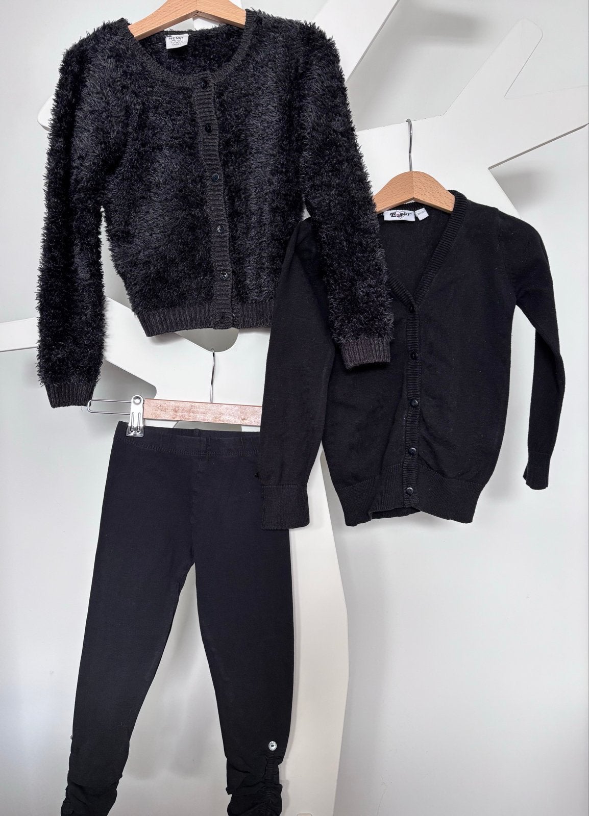 2 zwarte vestjes en legging setje voor meisjes, Ophalen of Verzenden, Zo goed als nieuw, Meisje, Setje