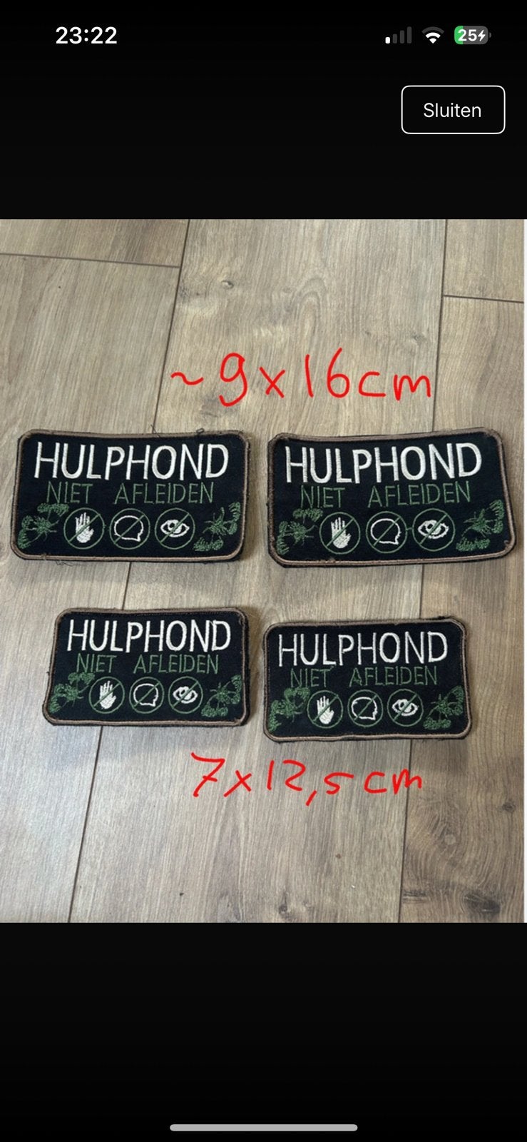 Hulphond label set, Dieren en Toebehoren, Ophalen of Verzenden, Zo goed als nieuw