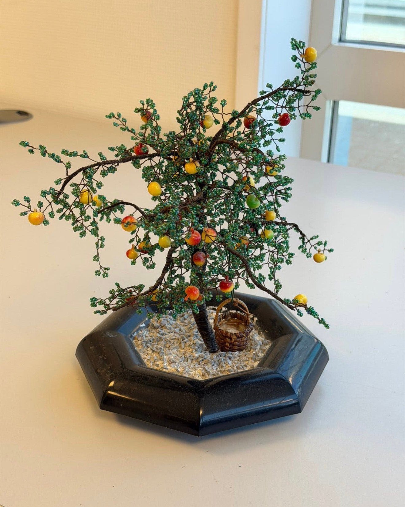 Handgemaakte Kralen Bonsai Appelboom met Buigbare Takken, Antiek en Kunst, Ophalen of Verzenden