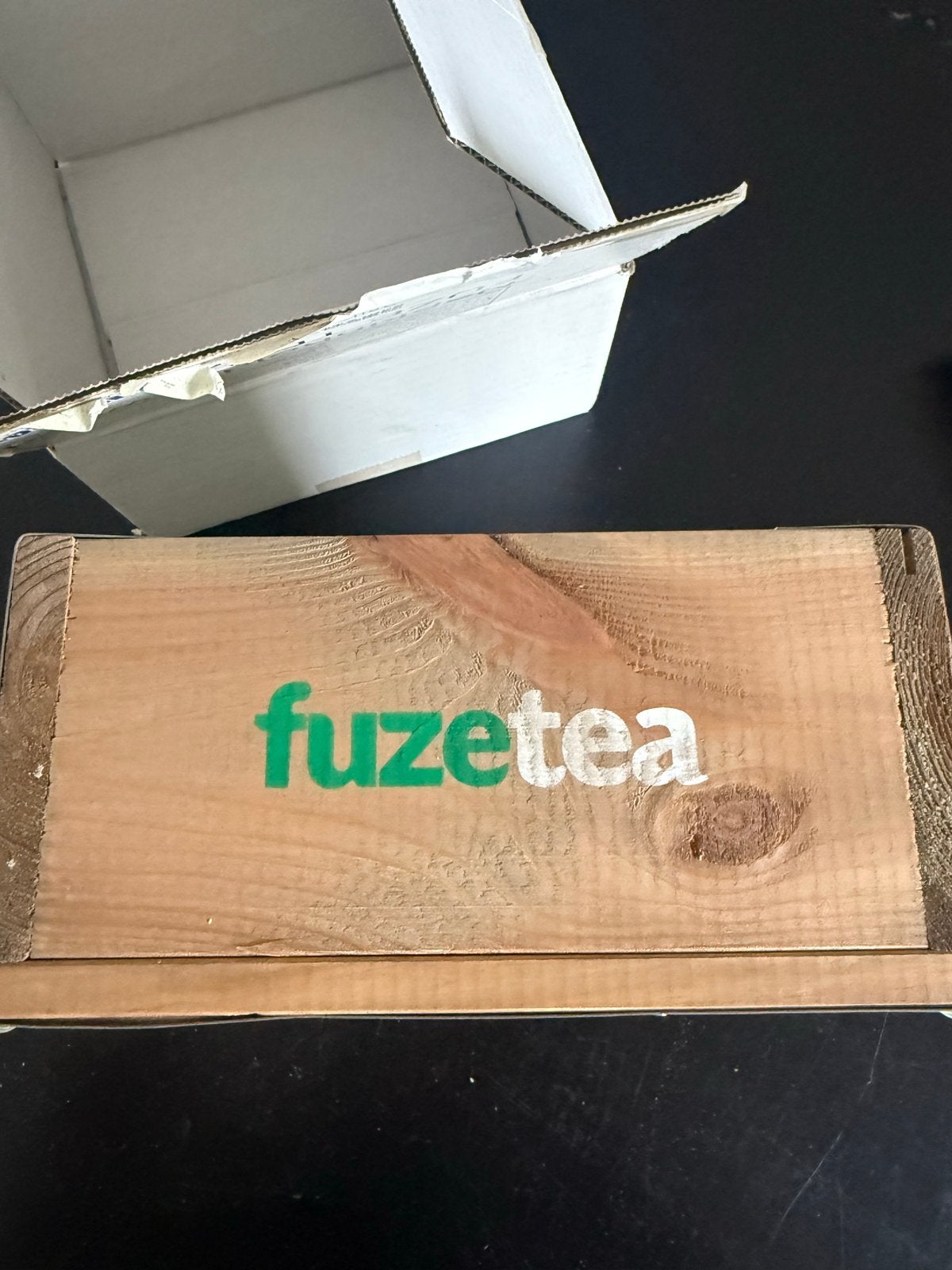 Fuze Tea houten servethouder / opbergdoosje, Ophalen, Hout, Nieuw, Modern